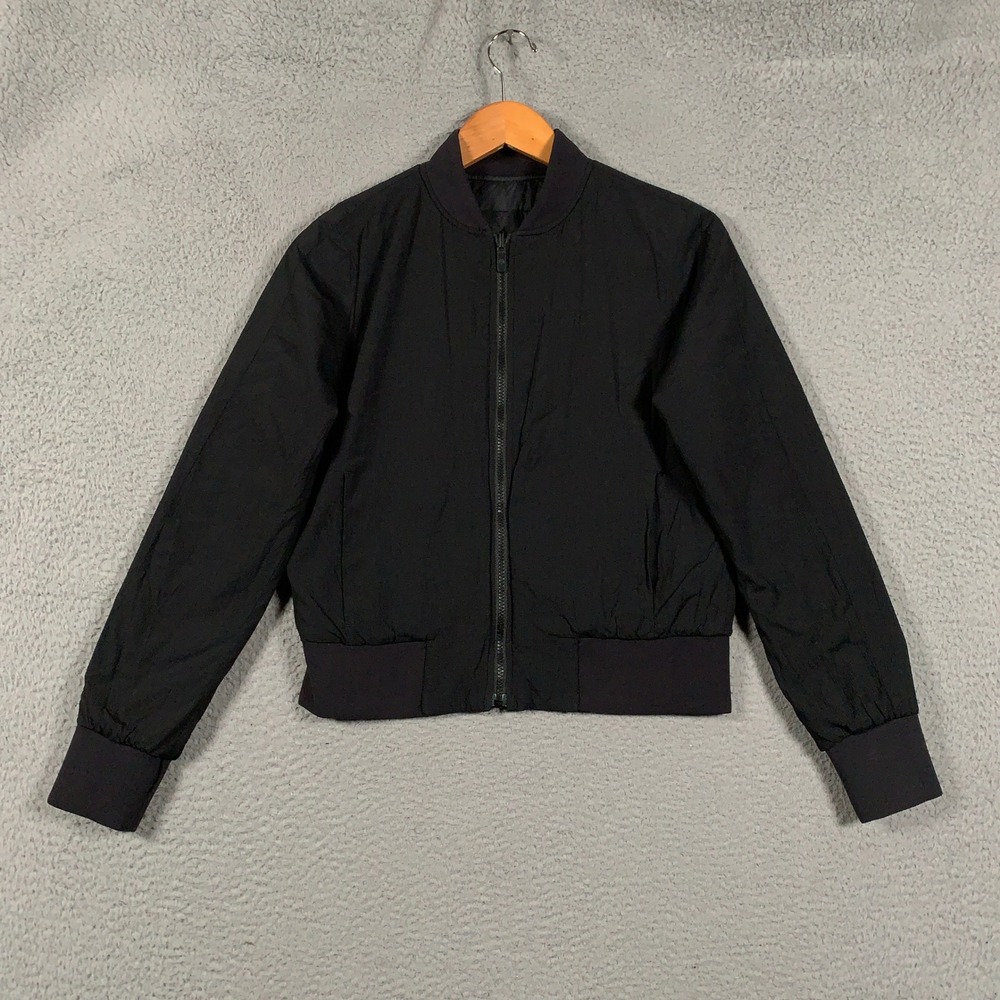 Lululemon Non-Stop Bomber Jacket Women's 6 Black Reversible Insulated Full Zip